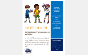 Venez découvrir et vous essayer au Volley !